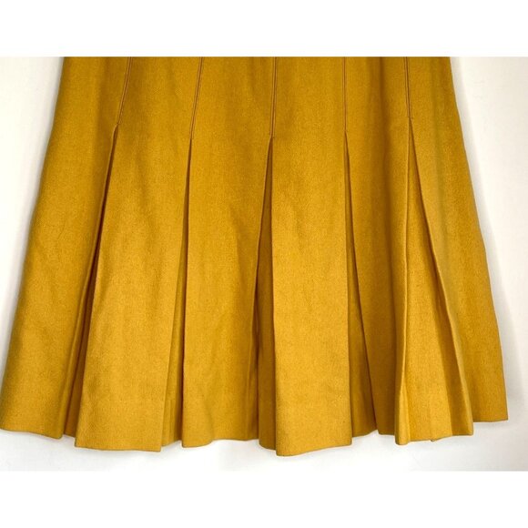 Vintage 50s Douglas Marc Wool Skirt Gold Pleated Skirt Size S - Picture 3 of 6